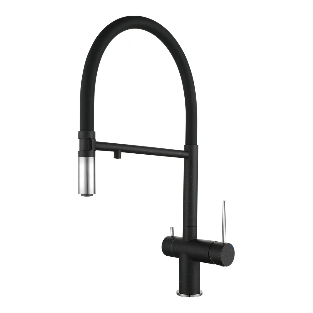 Смеситель для кухни с подключением фильтра Rivelato Adria 1523517, черный/хром