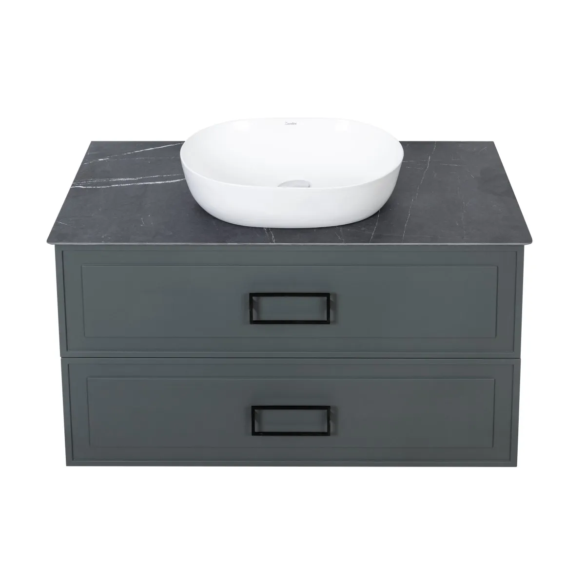 Тумба под раковину подвесная La Fenice Cubo TWIN FNC-01-CUB-G-100-2, серо-зеленая