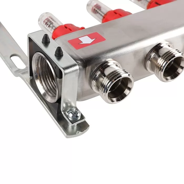 Коллектор Rommer 1"x3/4" на 7 контуров с расходомерами и запорными клапанами (RMS-1201-000007)