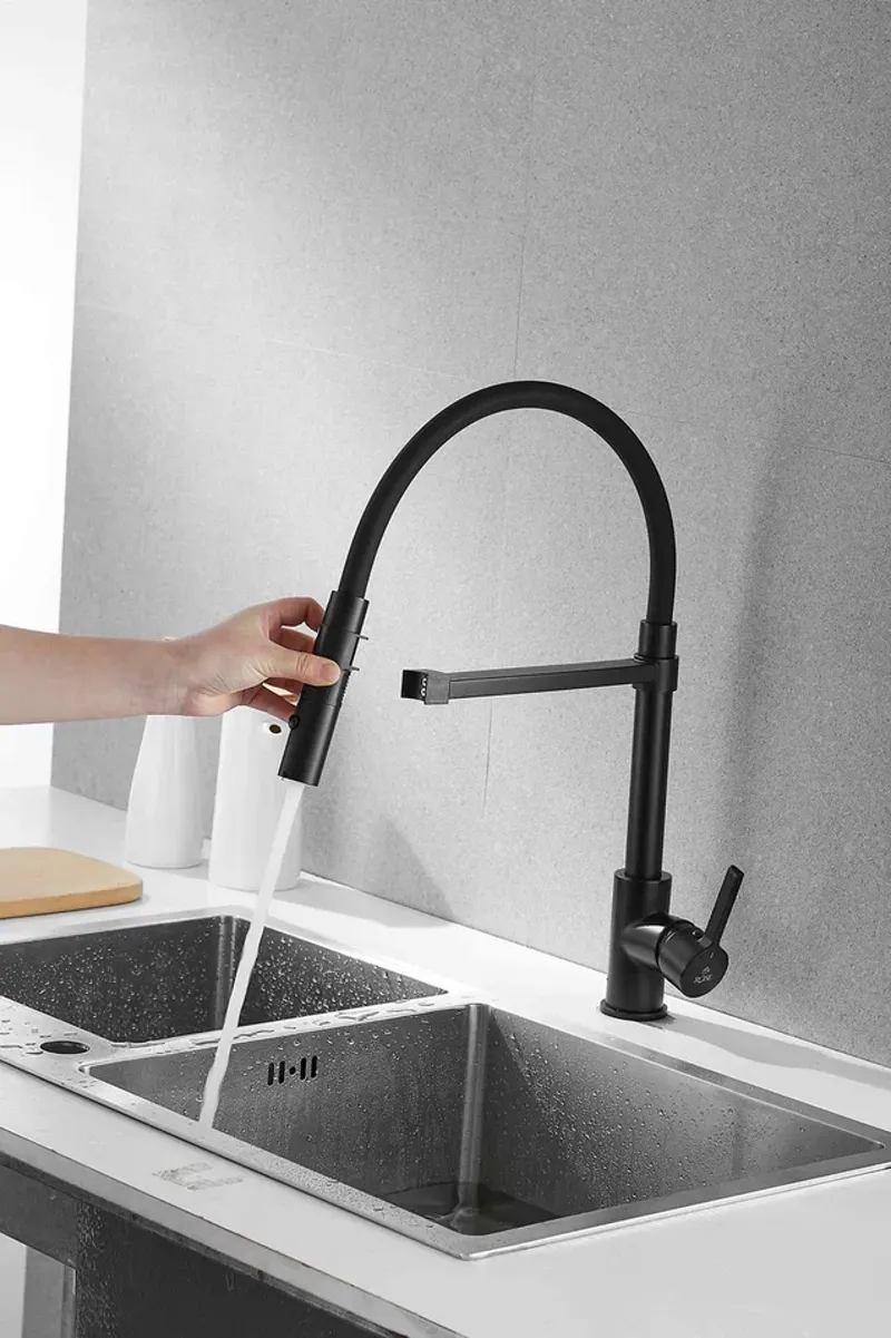 Смеситель для кухни Rose R133H, черный