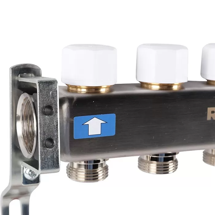 Коллектор Rommer 1"x3/4" на 4 контура с расходомерами и запорными клапанами (RMS-1201-000004)