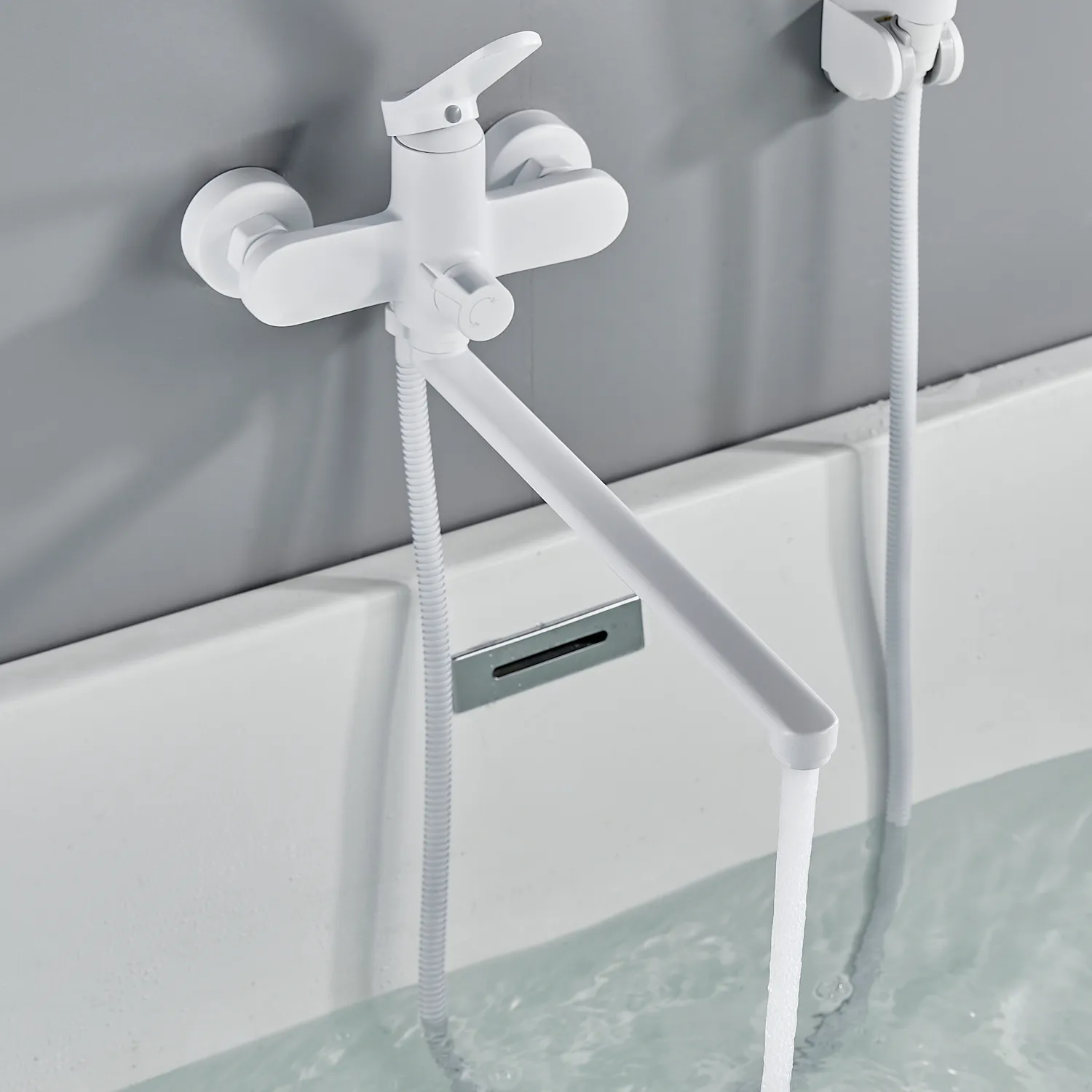 Смеситель для ванны Shevanik S4322C, белый