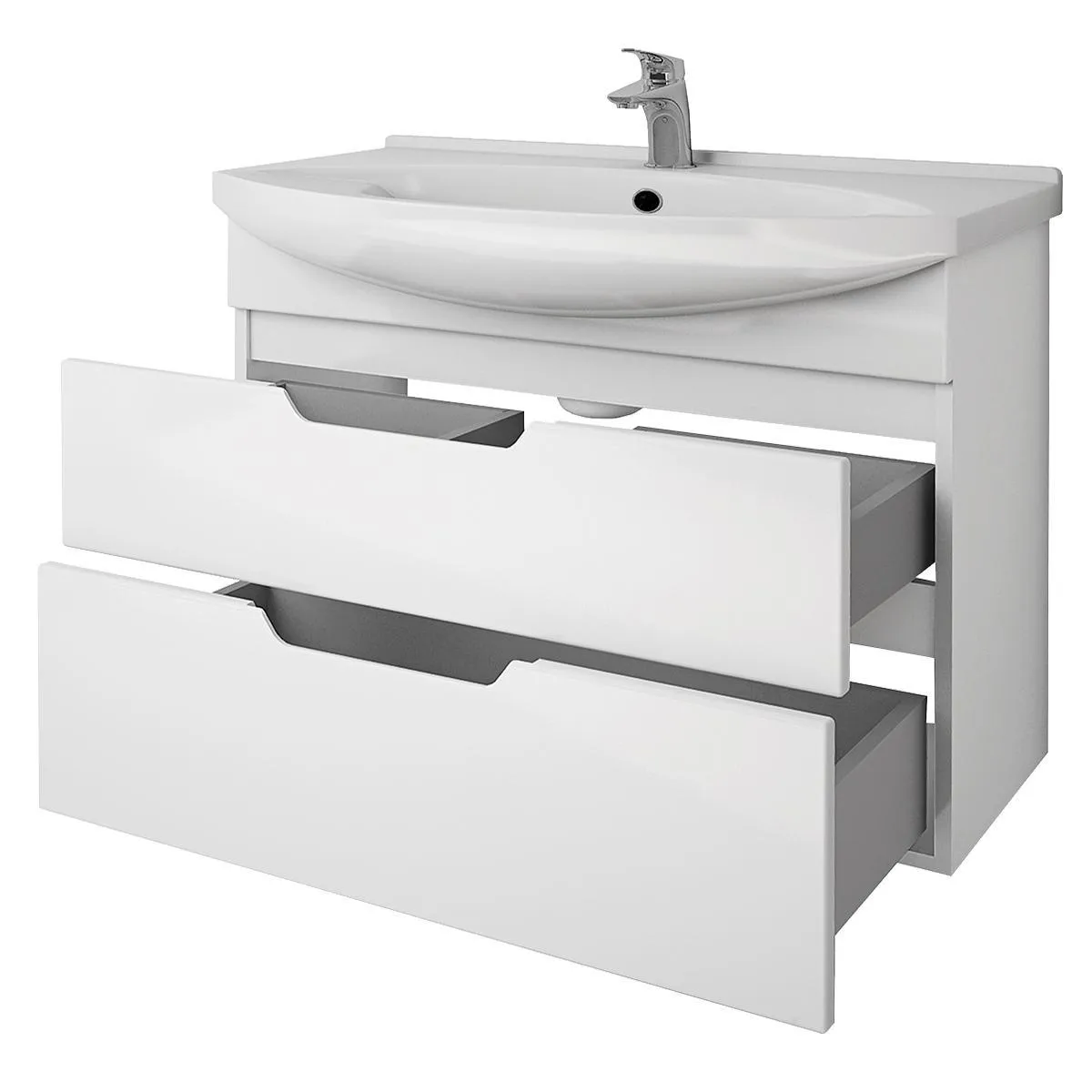 Тумба с раковиной подвесная/напольная Dreja Laguna Plus 105 см, белый