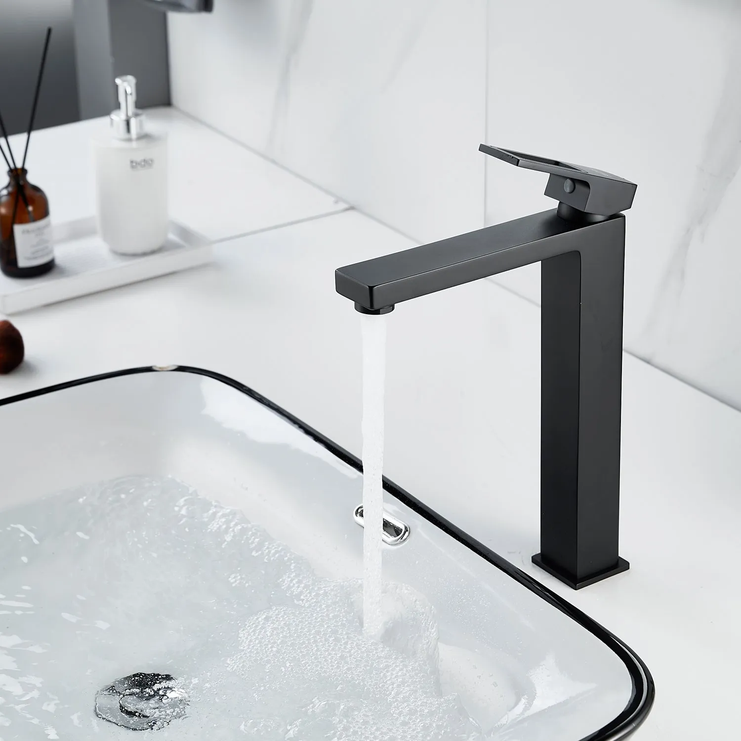 Смеситель для раковины высокий  Raffine F1196H, черный