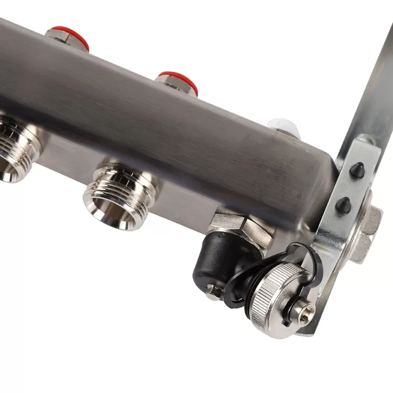 Коллектор Rommer 1"x3/4" на 11 контуров с запорными клапанами (нерж. сталь) (RMS-3201-000011)