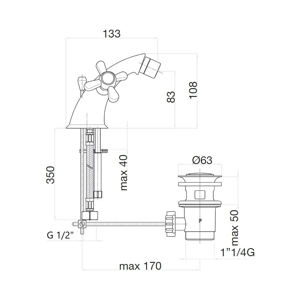 Смеситель для биде Webert Armony AM710102015, хром