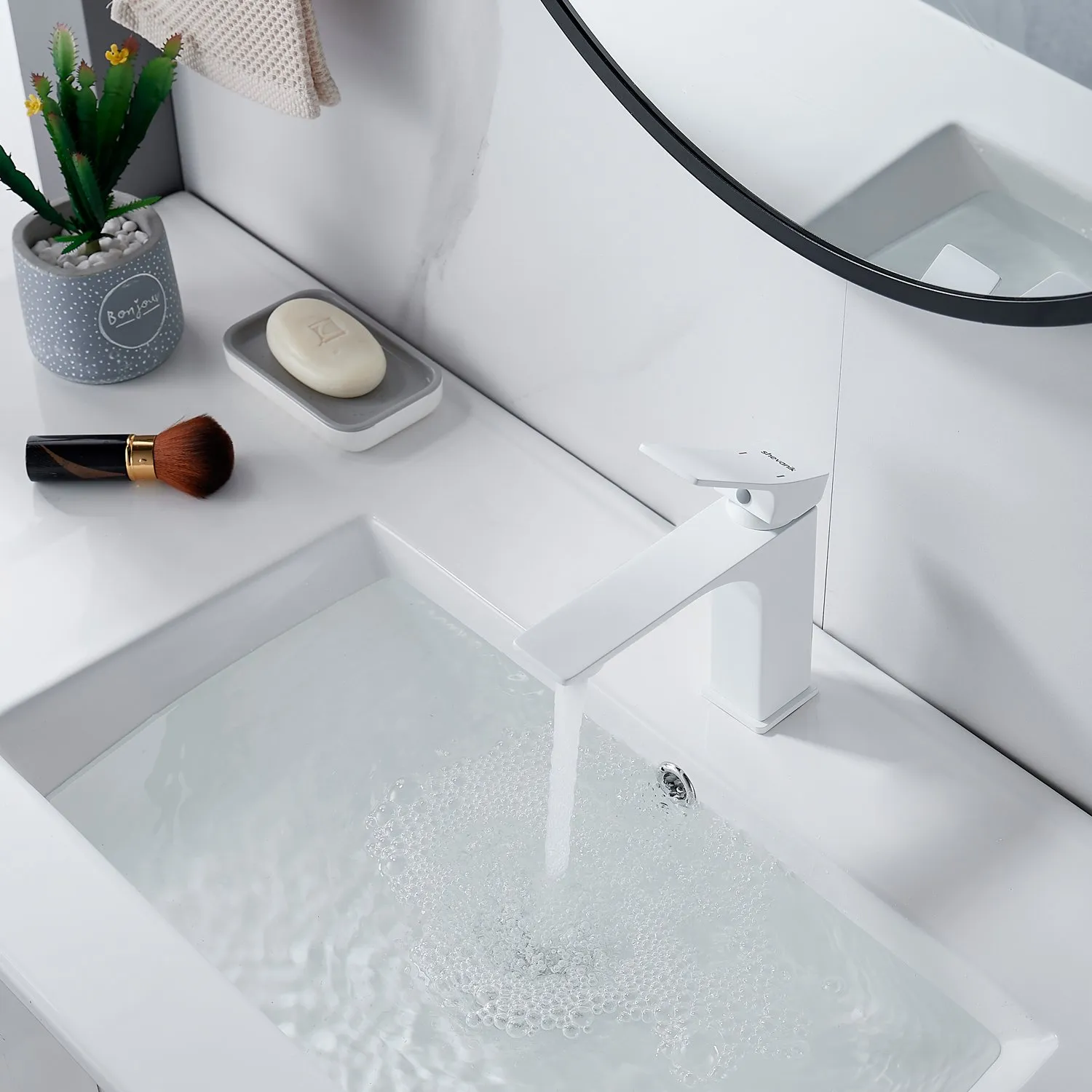 Смеситель для раковины Shevanik S6101C, белый