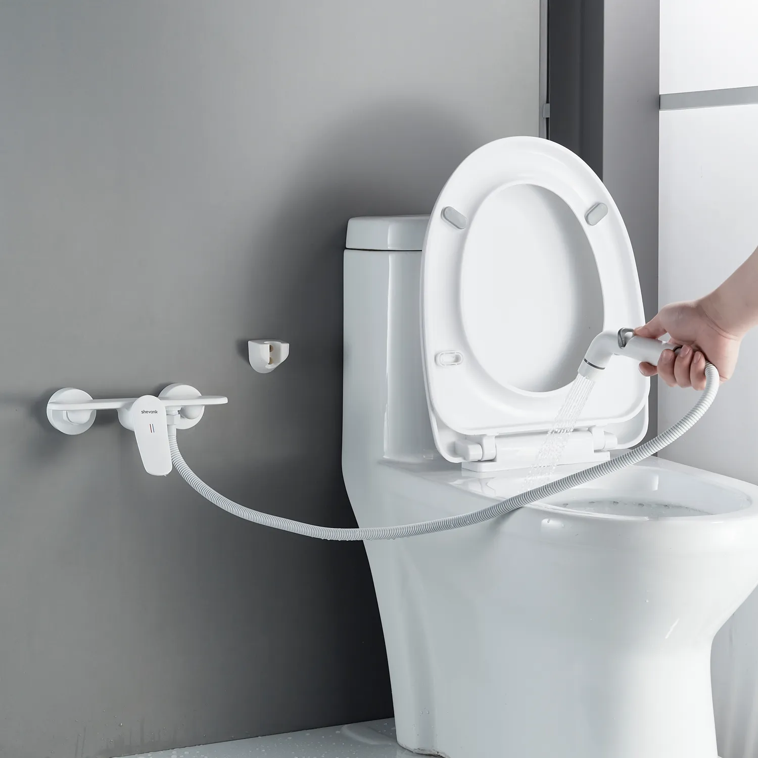 Гигиенический душ со смесителем Shevanik S4705C-1, белый