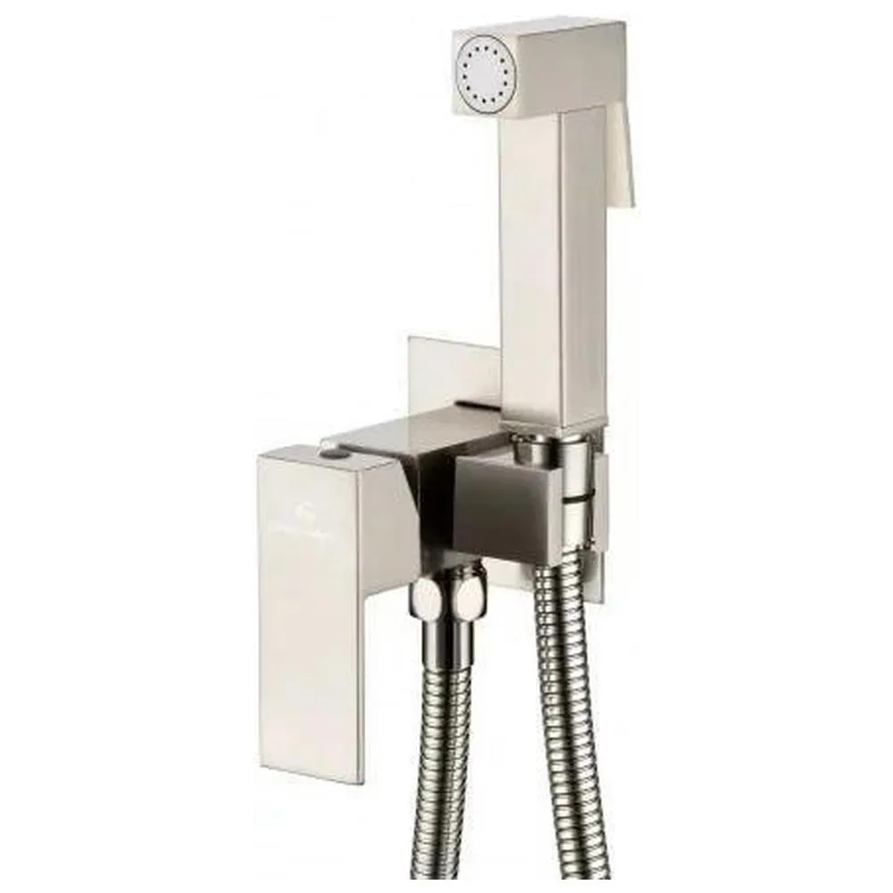 Гигиенический душ со смесителем встраиваемый Grocenberg GB002NK, никель