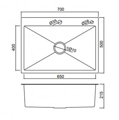 Кухонная мойка FRAP FS7050-9, оружейная сталь