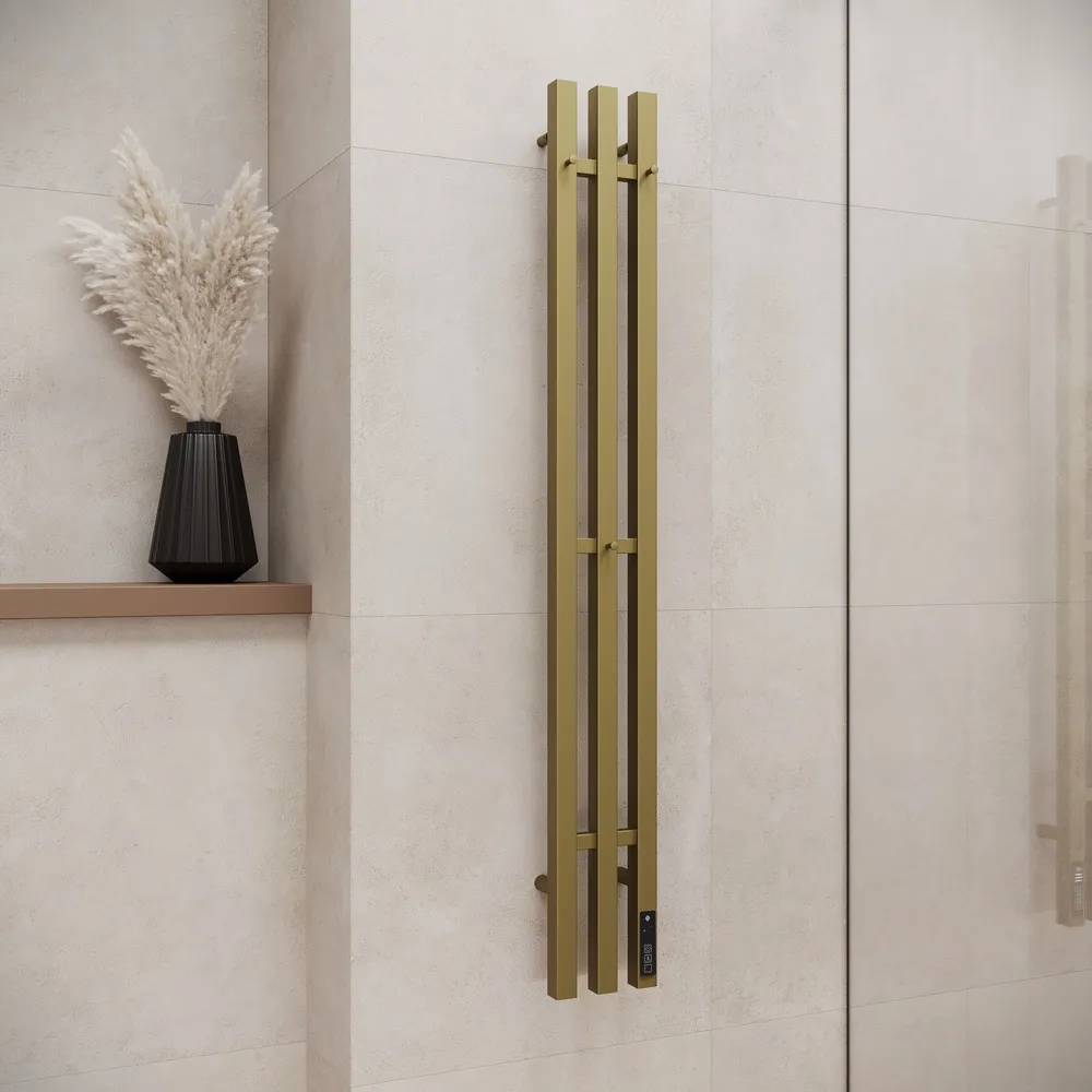 Полотенцесушитель электрический Terminus Стойка TRES проф 120, золото арт