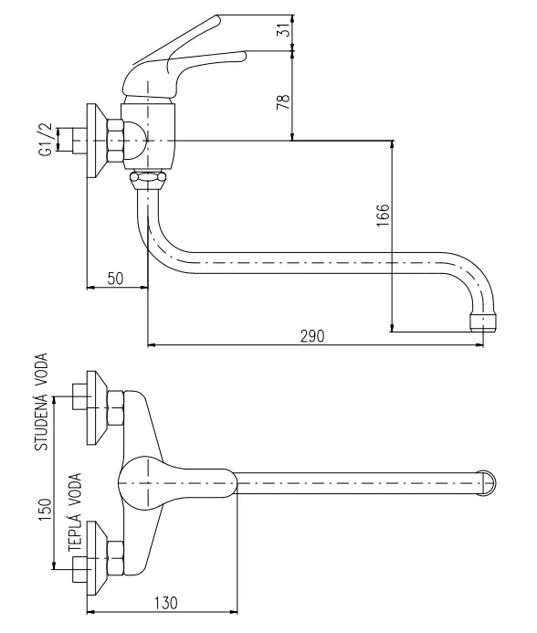 Смеситель универсальный Rav Slezak Sazava SA001.5/22