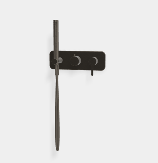 Смеситель для душа Fima Carlo Frattini Snap, на 2 потребителя, брашированный черный хром (F3129WX2CS)