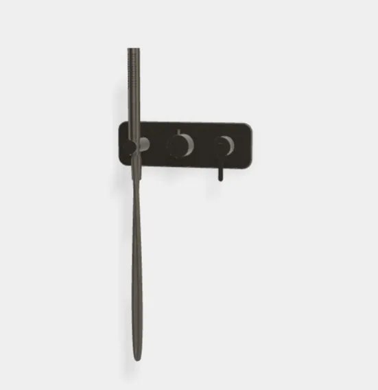 Смеситель для душа Fima Carlo Frattini Snap, на 2 потребителя, брашированный черный хром (F3129WX2CS)