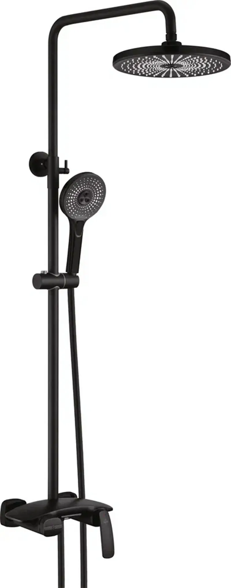 Душевая система с каскадным изливом Rose R1136H, черный