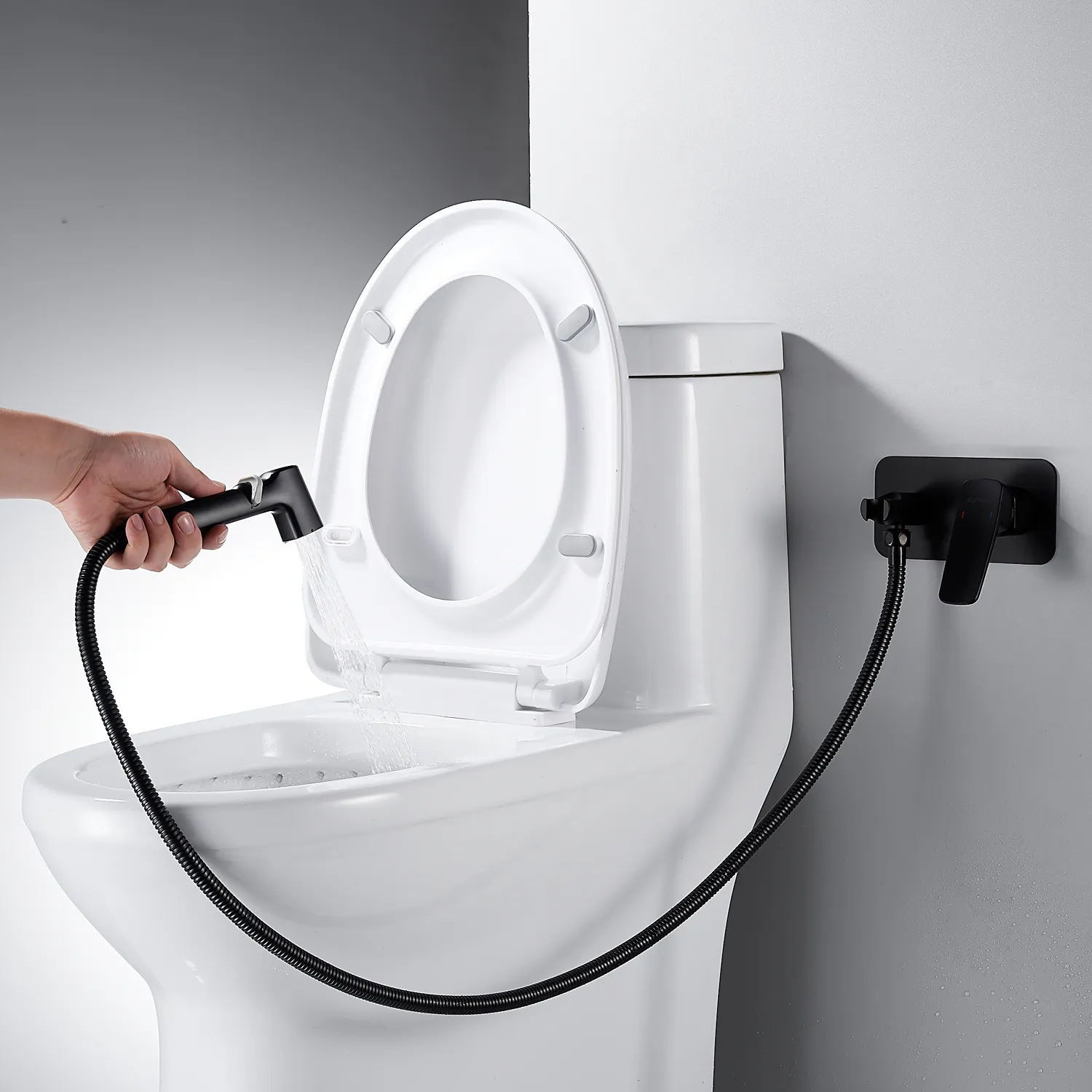 Гигиенический душ со смесителем Shevanik S9905H, черный