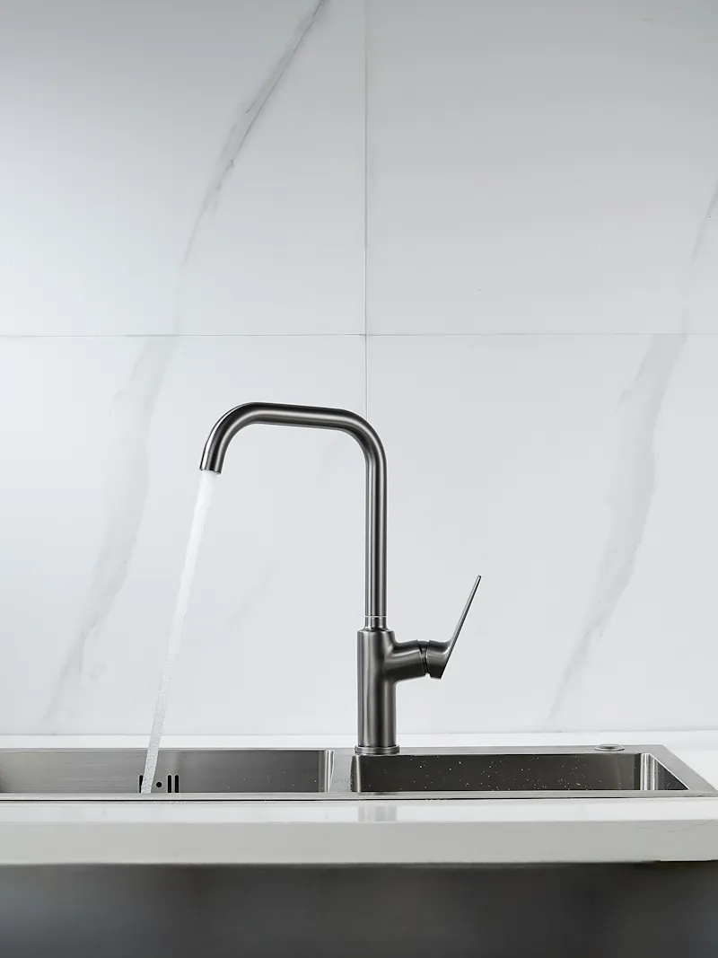 Смеситель для кухни Knotlor KN-61/GM, вороненая сталь