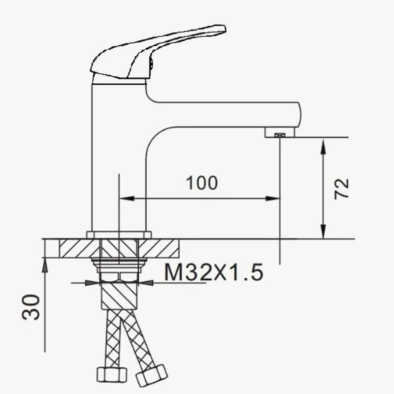 Смеситель для раковины D-Lin D110460, хром