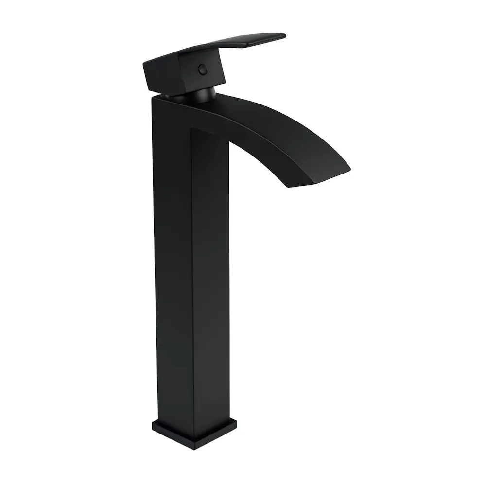 Смеситель для раковины высокий FILARETE Waterfall FL6010BL, черный