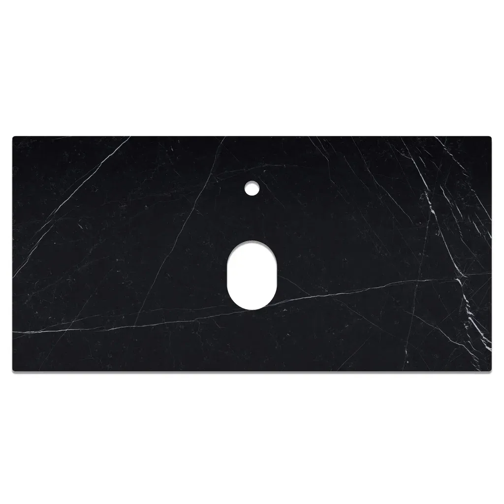 Столешница La Fenice Granite Black Olive Light Lappato Terra 100 см, черная