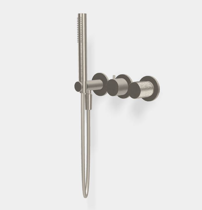 Смеситель для душа Fima Carlo Frattini Spillo Tech, G Collection, на 2 потребителя, брашированный никель (F3049TWX8GSN)