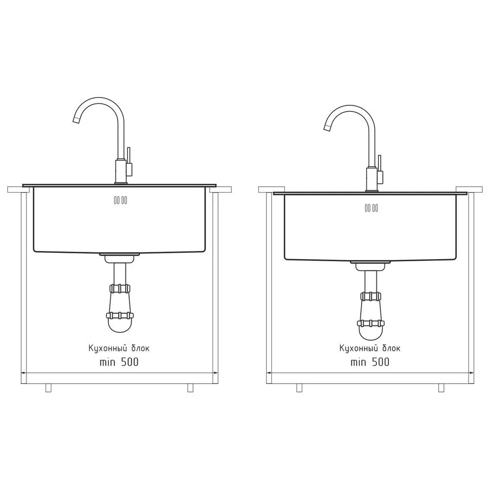 Кухонная мойка GranFest 4538, графит