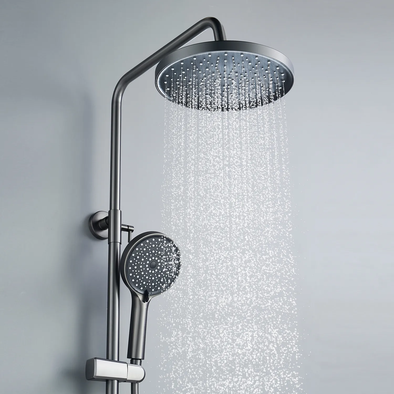 Душевая система Shevanik S4336T, оружейная сталь