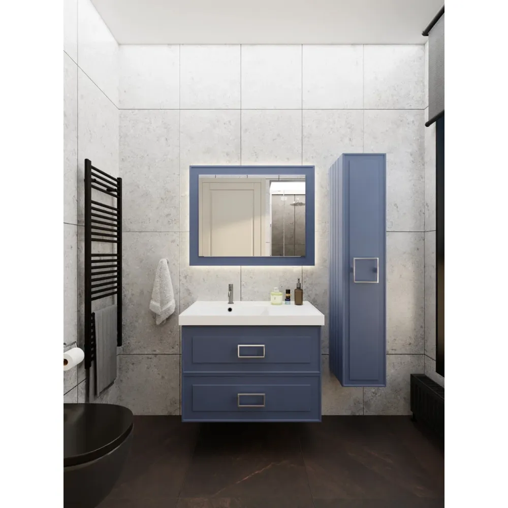 Тумба под раковину подвесная La Fenice Cubo TWIN FNC-01-CUB-BG-90-2, синяя