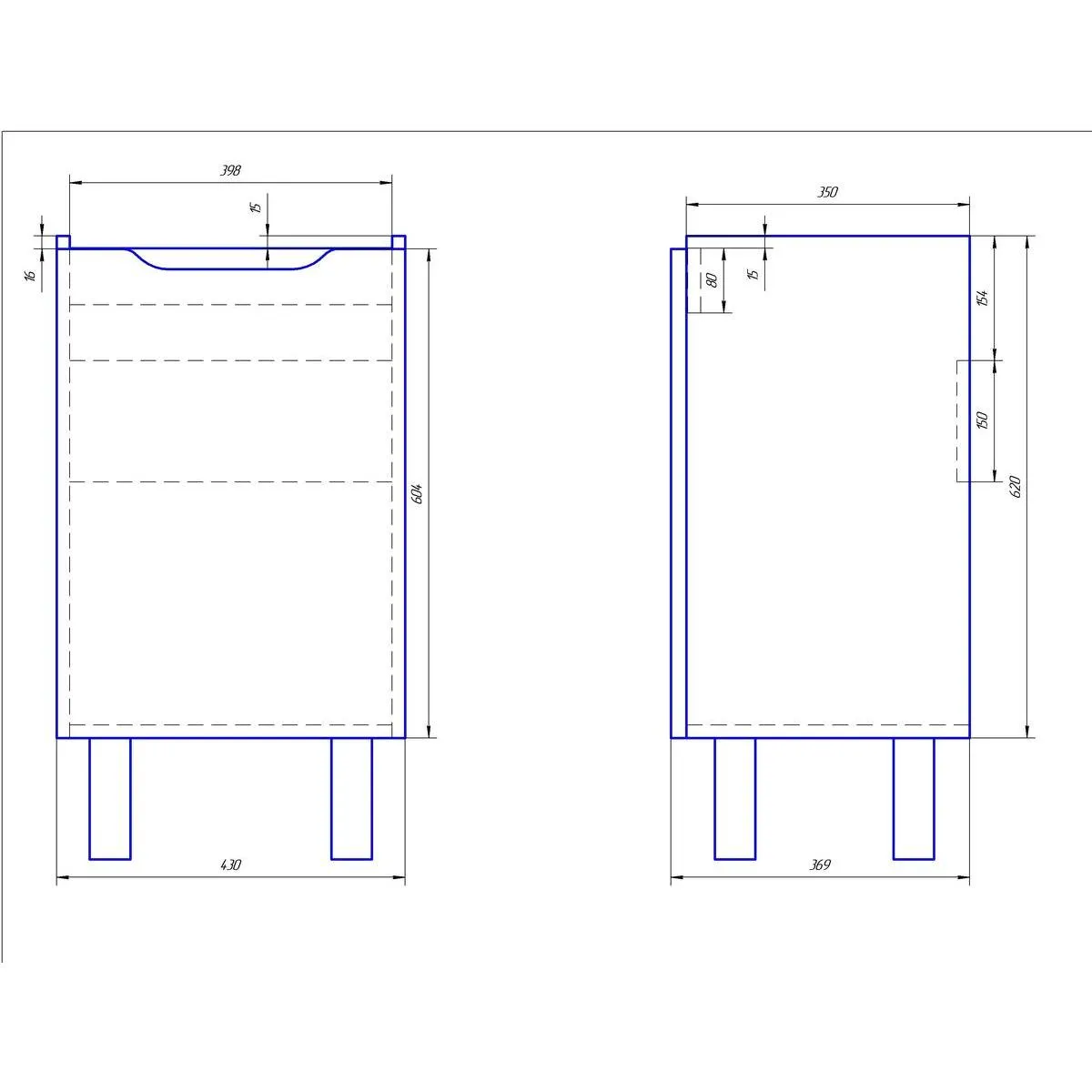 Тумба под раковину подвесная/напольная Dreja Mini 50 см, белый