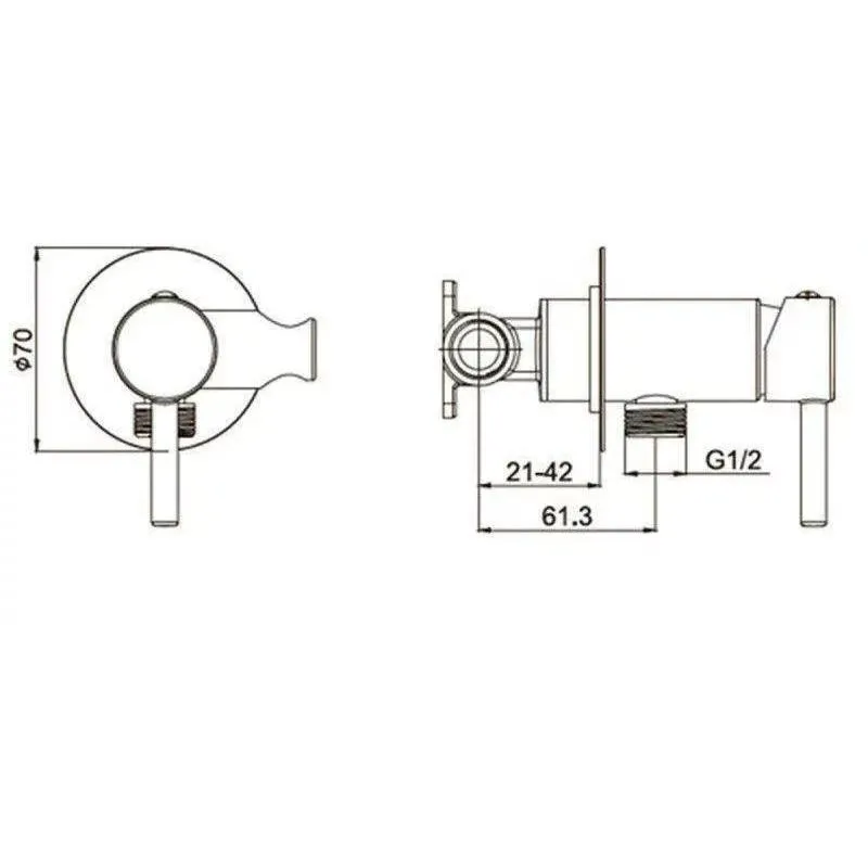 Гигиенический душ со смесителем встраиваемый FILARETE Roun FL100MG, матовое золото