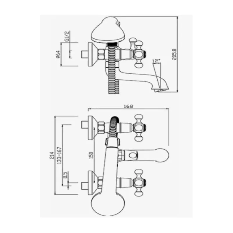 Смеситель для ванны D-Lin D130810, хром