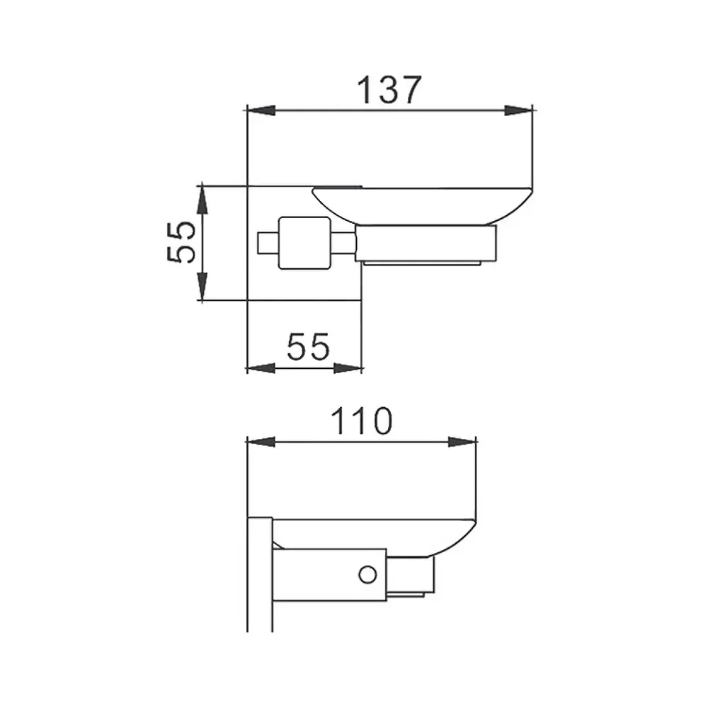 Мыльница стеклянная Haiba черный HB8902