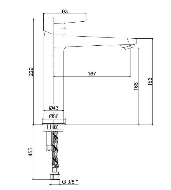 Смеситель для раковины E.C.A DALIA 116 (102188117EX)