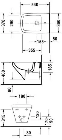 Биде подвесное Duravit DuraStyle 2282150000