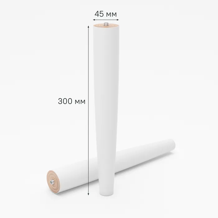 Опора мебельная, 2 шт, массив березы, 30 см, белый, Optima Home, IDDIS, OPH30W1i96