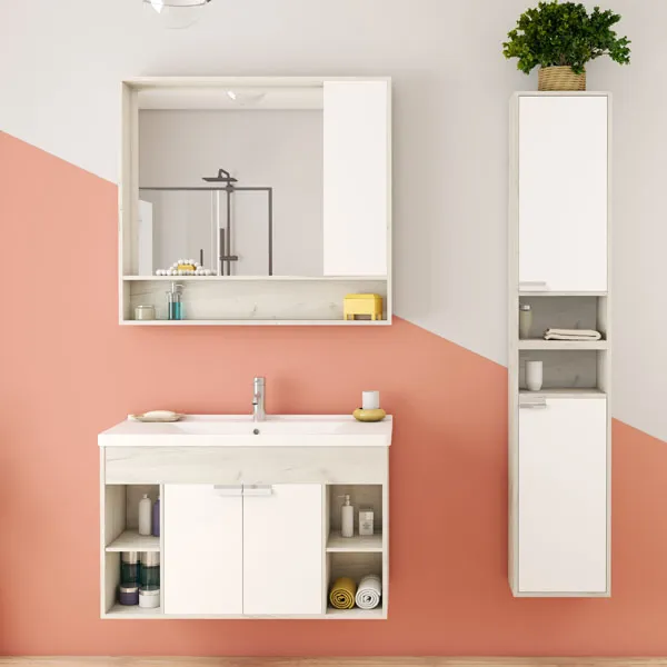 1A2375K0FAX10 Набор Aquaton: 1A237501FAX10 Тумба-умывальник Флай 100 Бел Дуб КРАФТ/ 1WH302249 Раковина Миранда 100