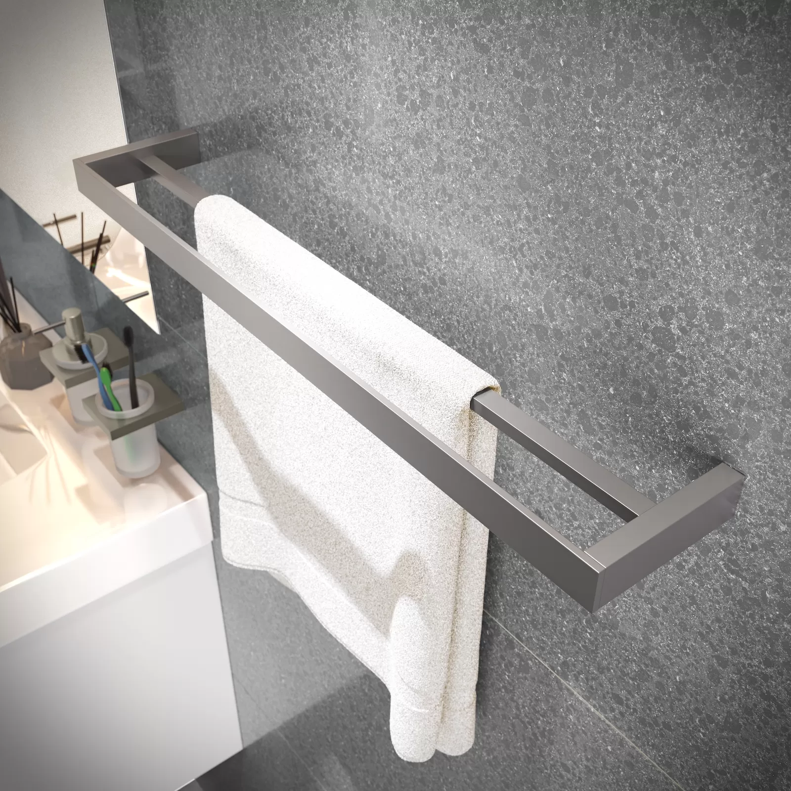 Полотенцедержатель двойной Timo Petruma черное золото (15256/18)