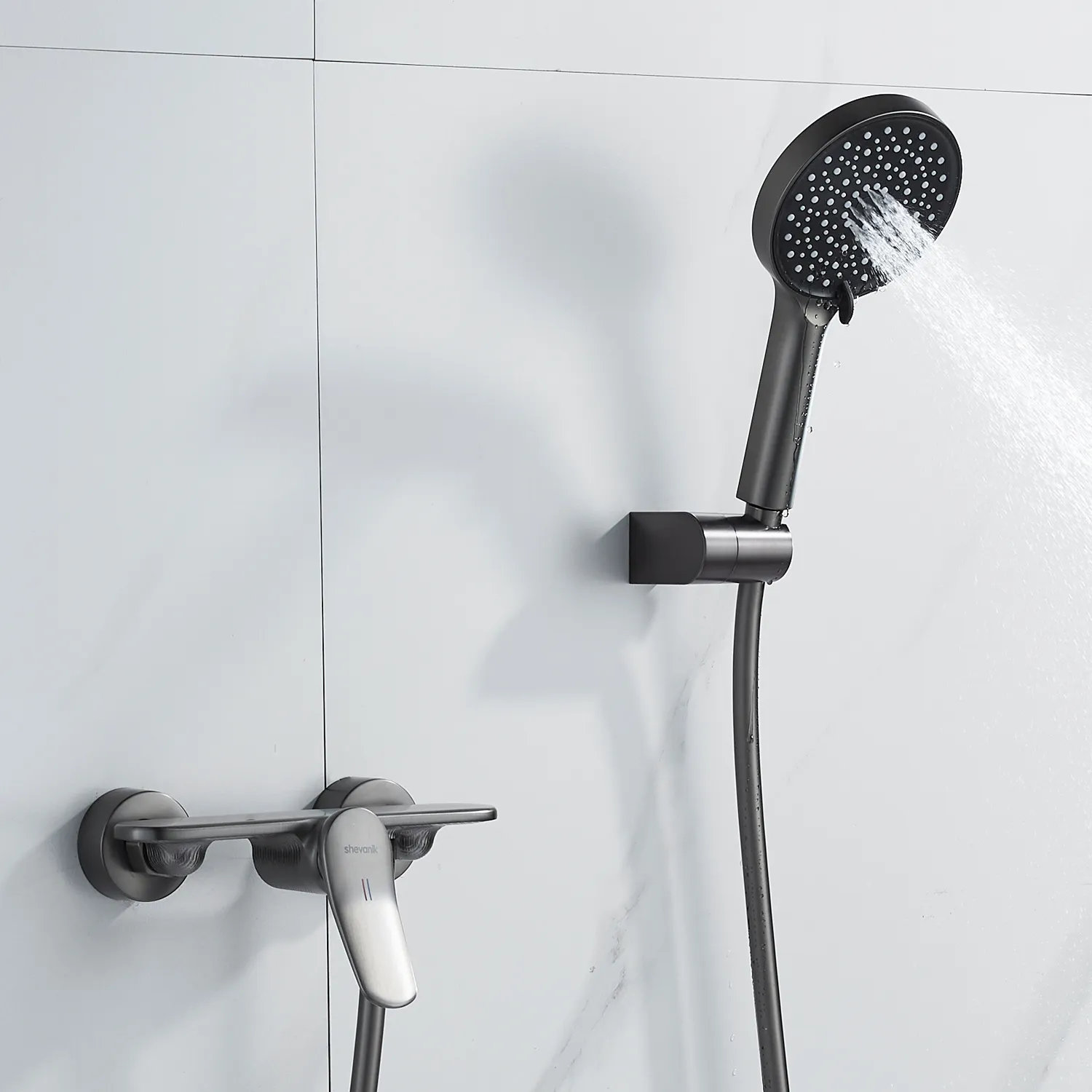 Смеситель для душа Shevanik S4716T, оружейная сталь