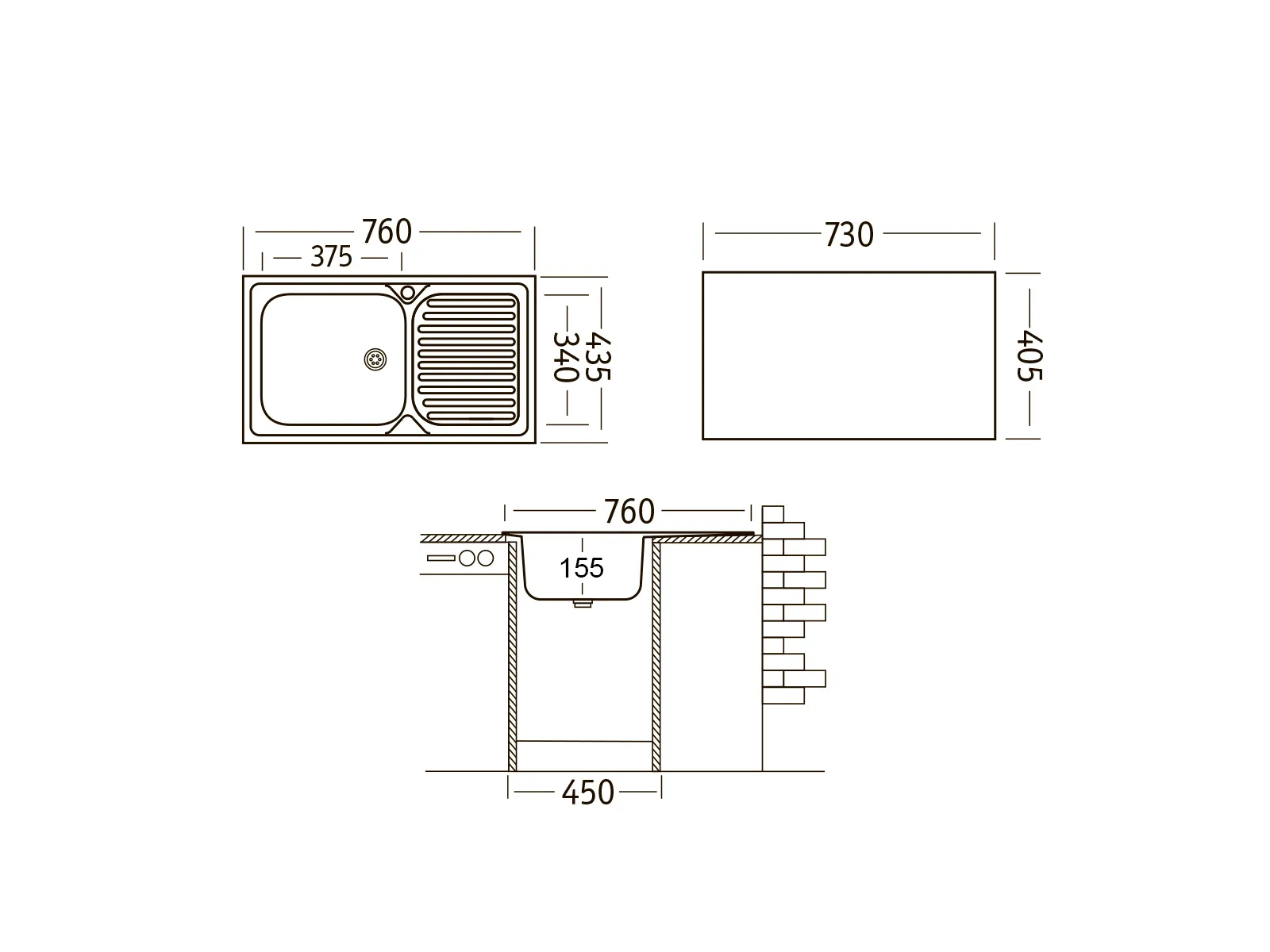 Кухонная мойка UKINOX Классика CLM760.435 -GT5K 2L, 43,5*76