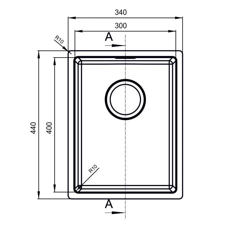 Кухонная мойка Florentina ОПТИМА-HM OHM.300.400.В.10.S.10, нержавеющая сталь