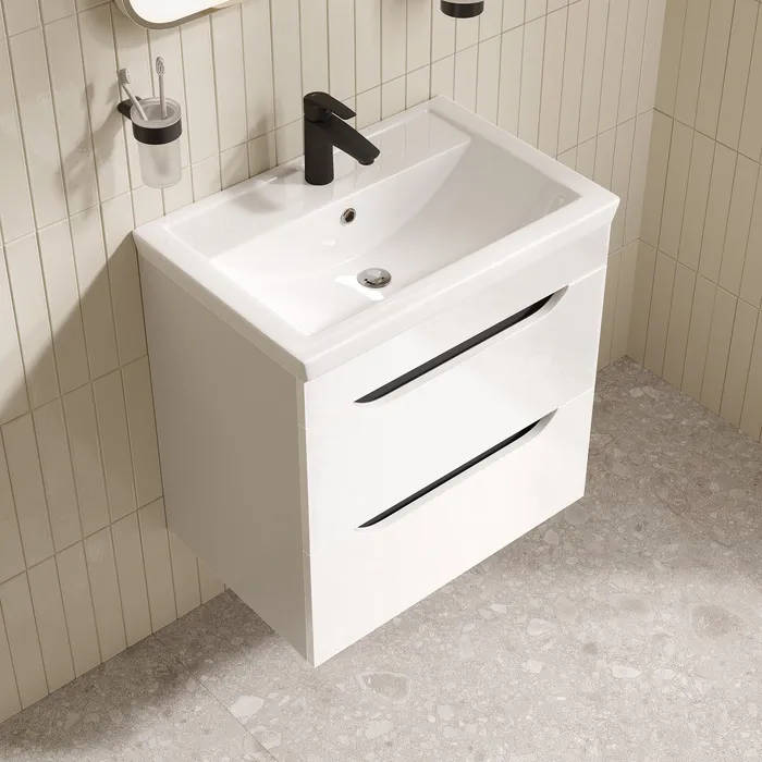 Тумба с умывальником, подвесная, 60 см, белый, Ray, IDDIS, RAY60W0i95K