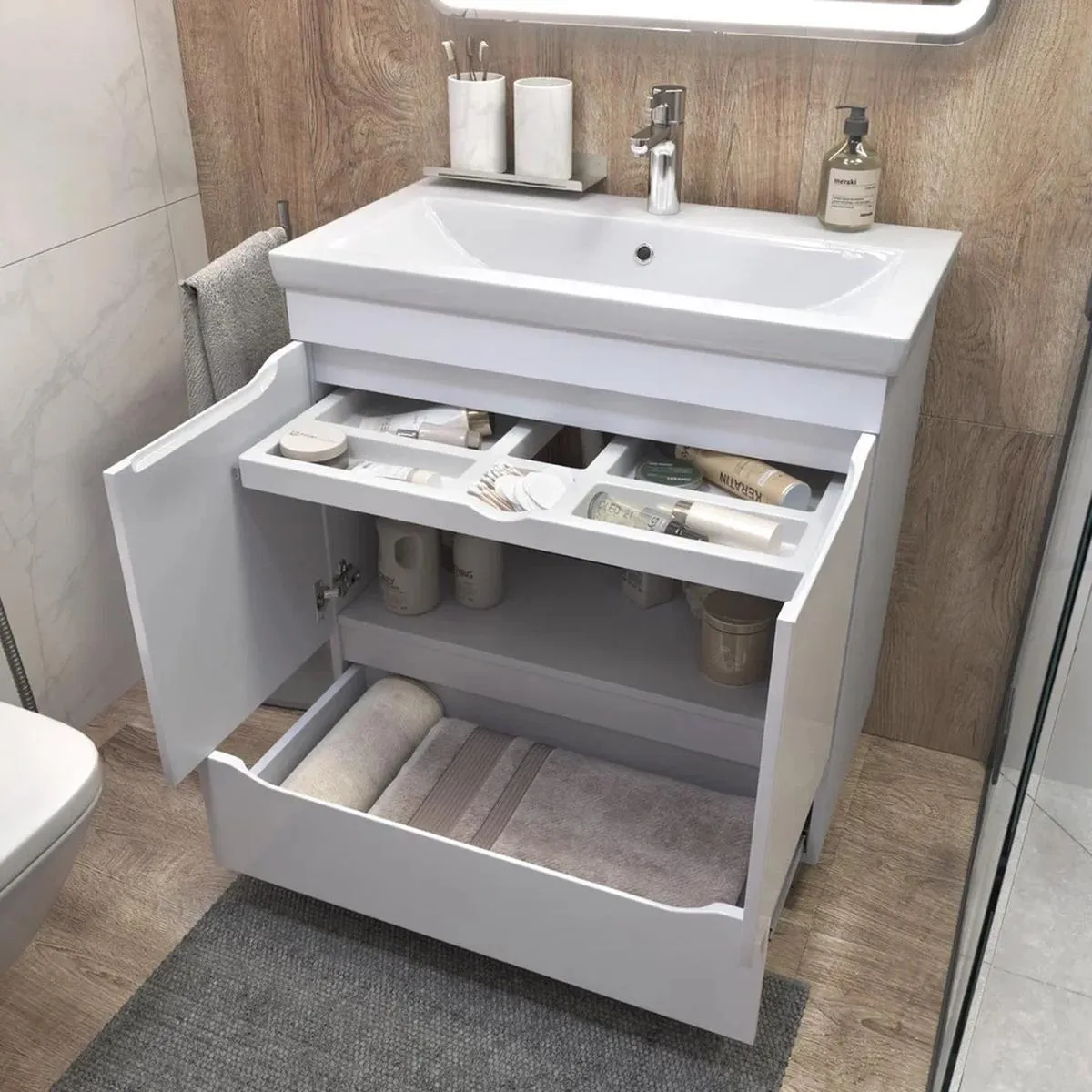 Тумба с раковиной напольная VIGO Grani 286, 80 см