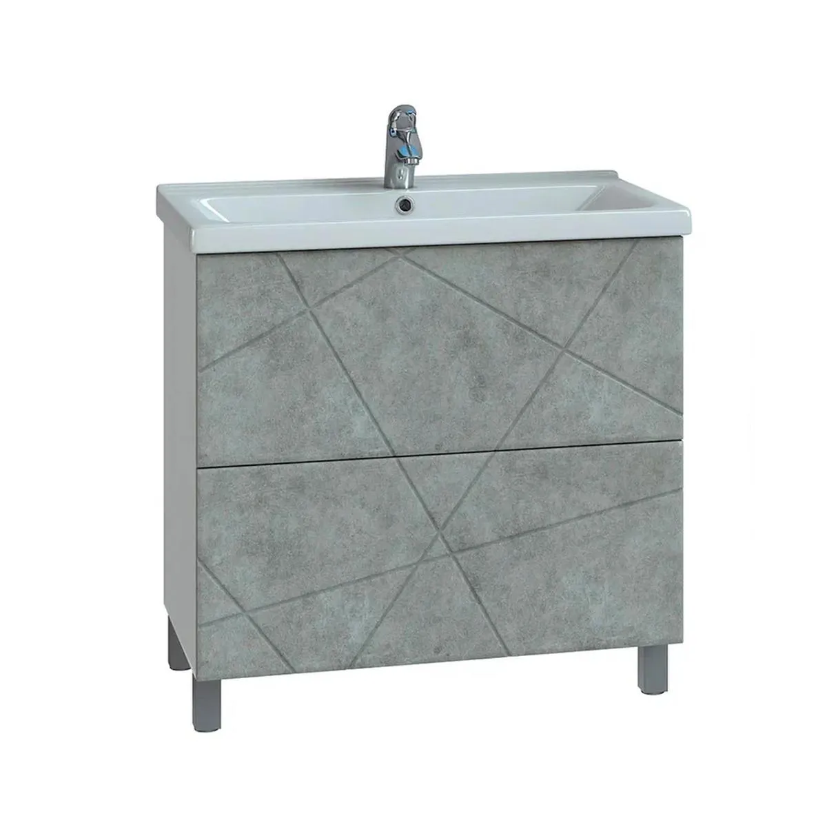 Тумба с раковиной напольная VIGO Geometry 016 бетон, 70 см