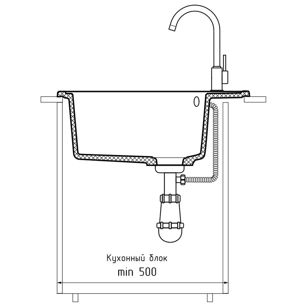 Кухонная мойка GranFest URBAN 857L, черный