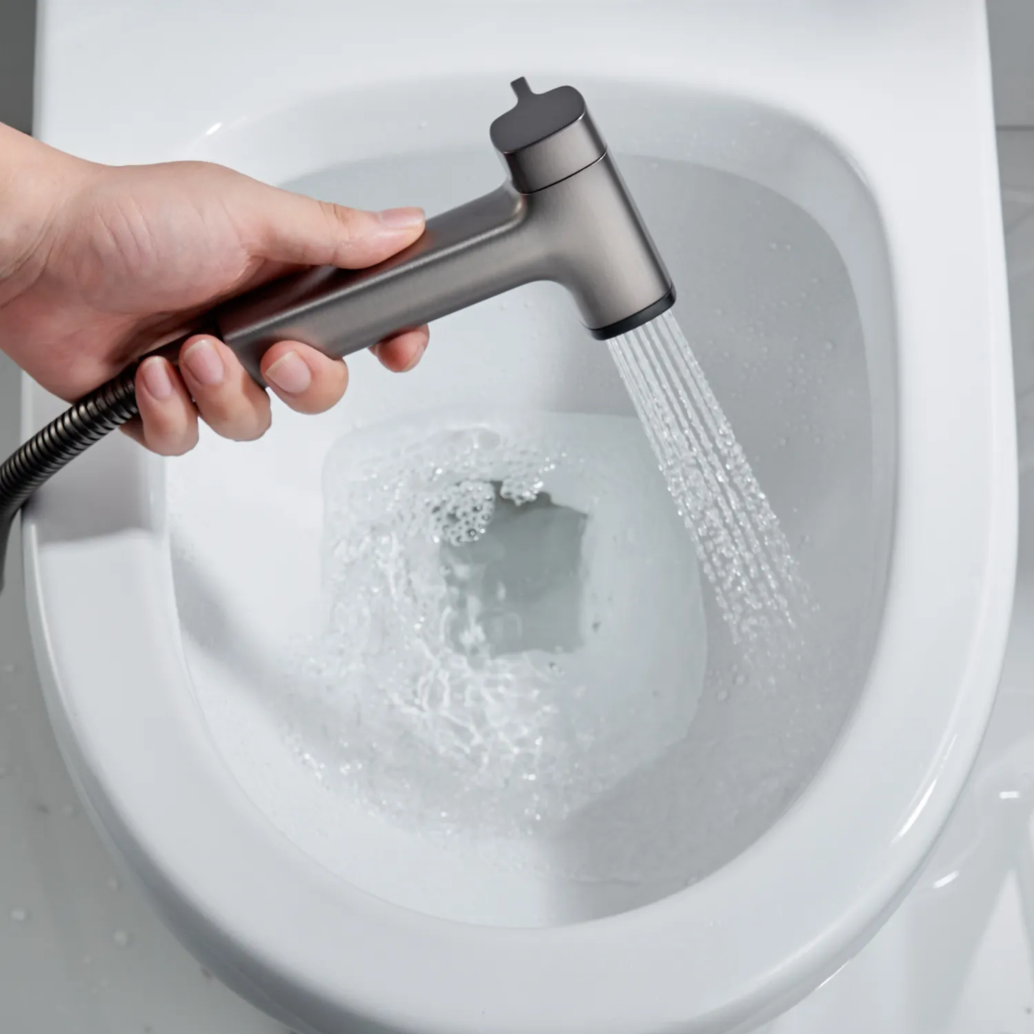 Гигиенический душ со смесителем Rose R2805T-1, оружейная сталь