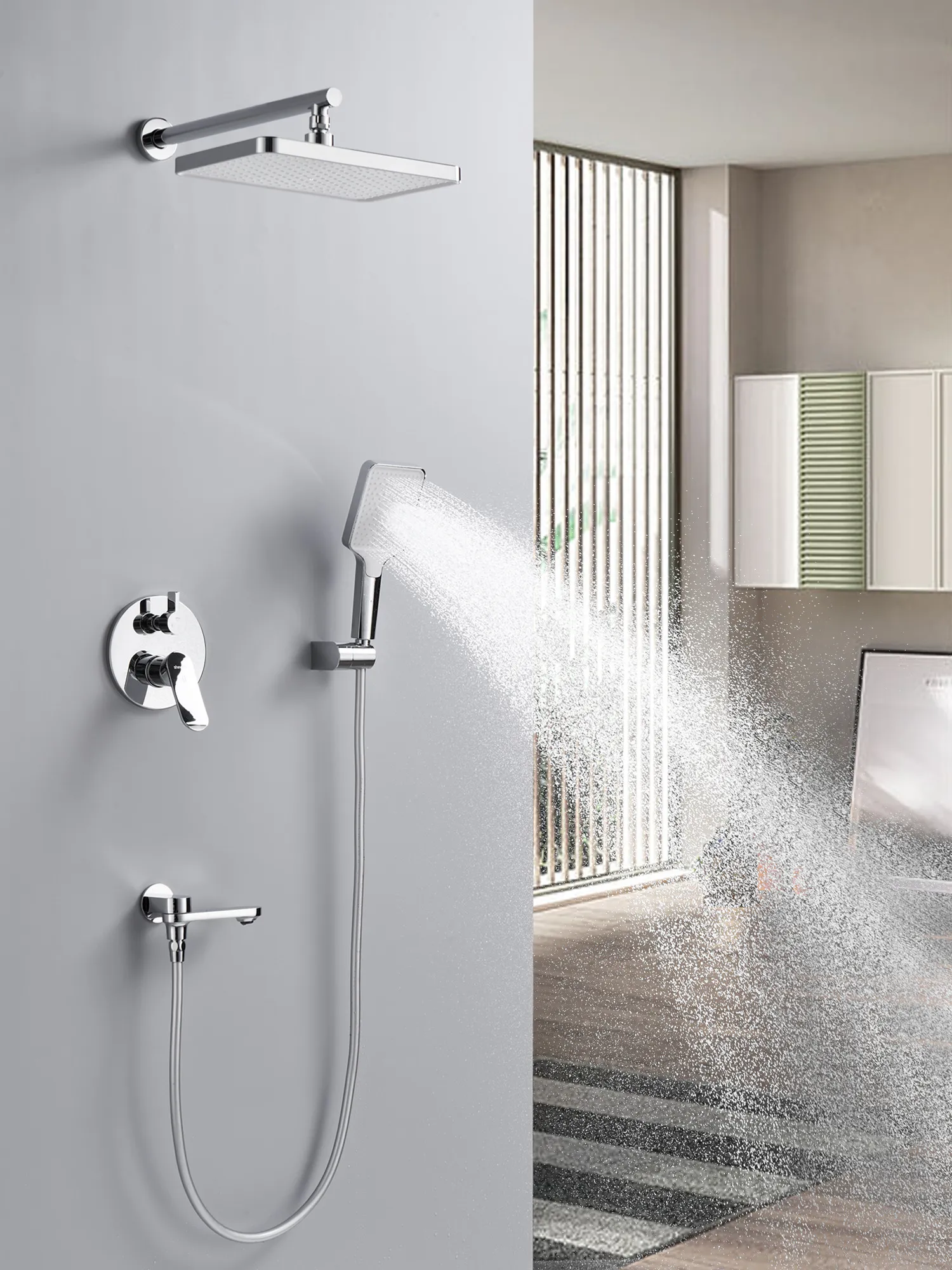 Душевая система встраиваемая Shevanik S4535, хром