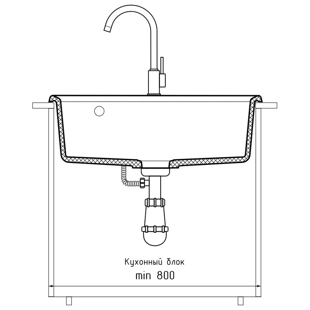 Кухонная мойка GranFest LEVEL 660, терракот
