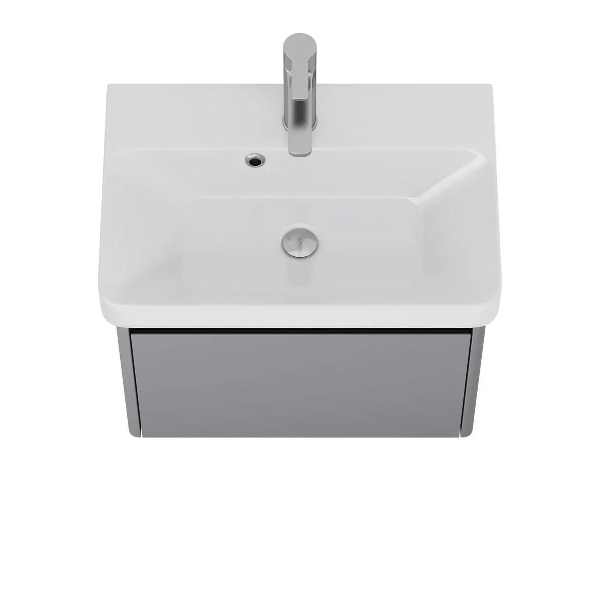 Тумба с раковиной подвесная Dreja Luxury 55 см, серый базальт