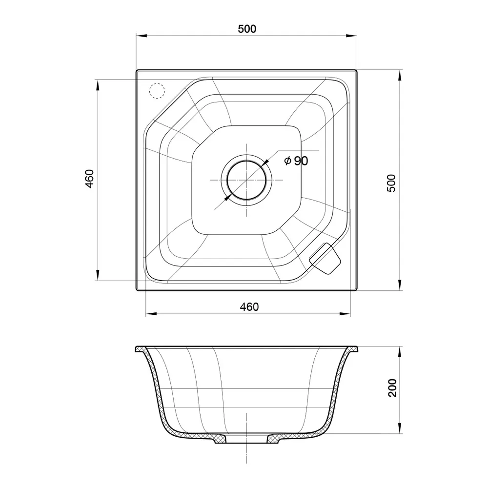 Кухонная мойка Rivelato LOCUS LS-50, иней