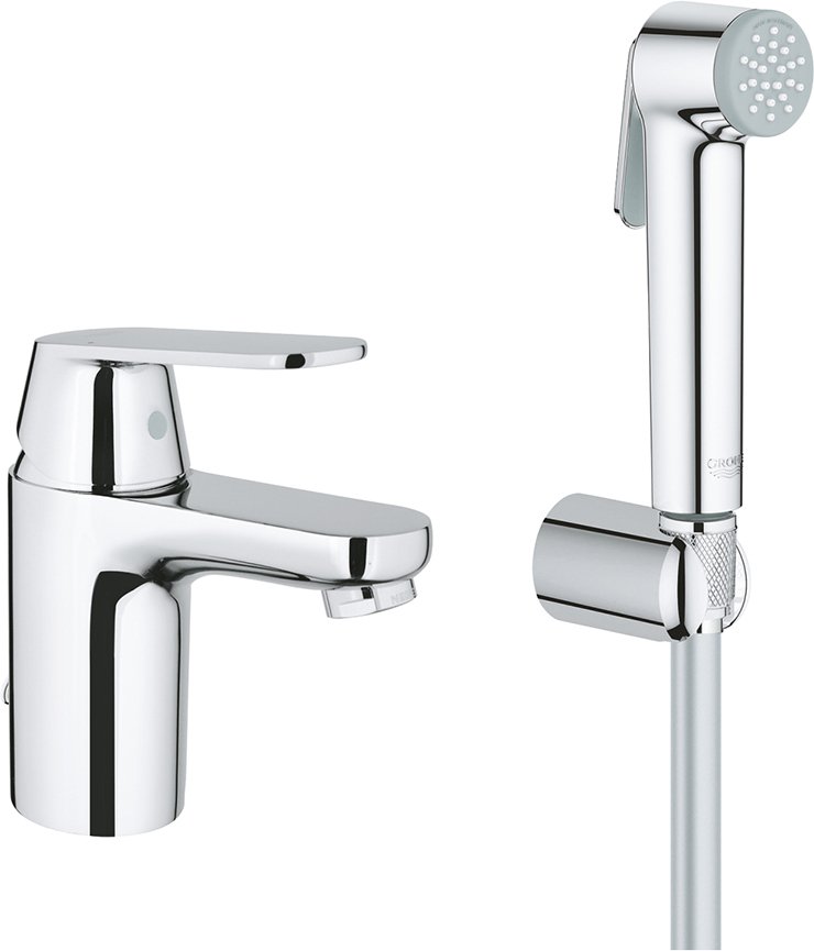 Смеситель для раковины с душем GROHE Eurosmart Cosmopolitan с минибиде лейкой, хром (арт. 23125000)